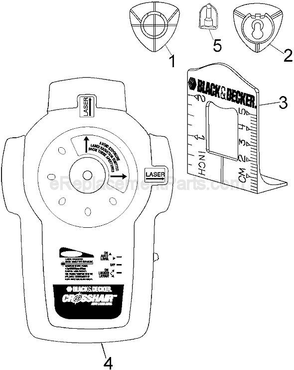 Page A Diagram and Parts List for BDL400S  Black and Decker Laser Level